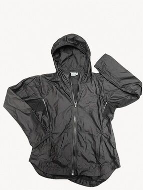 Athleta lLightweight Black Hooded Windbreaker Jacket